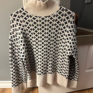 For The Republic Navy and Cream Turtleneck Sweater